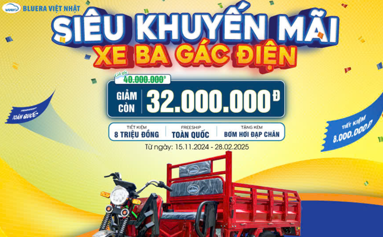 Siêu Khuyến Mãi: Xe Ba Gác Điện Giảm Giá Tới 8.000.000 VNĐ!