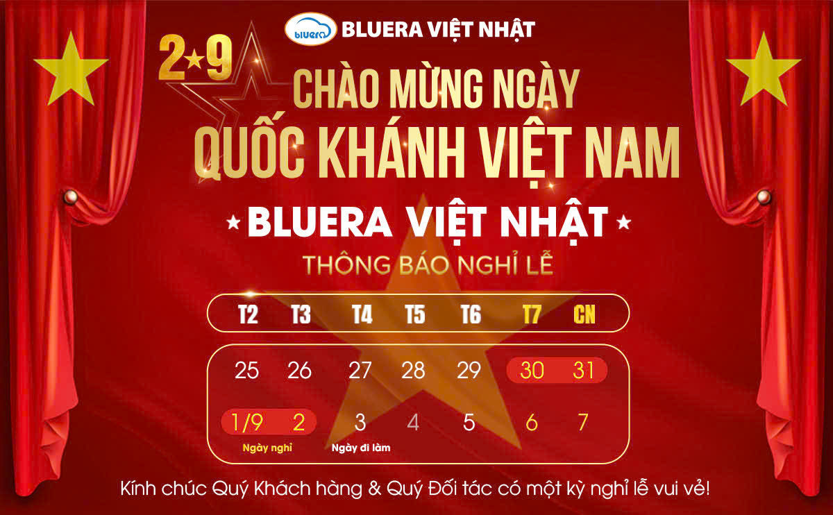 Bluera Việt Nhật Thông Báo Lịch Nghỉ Lễ Quốc Khánh 2/9 1 Hình ảnh Quốc khánh 2-9