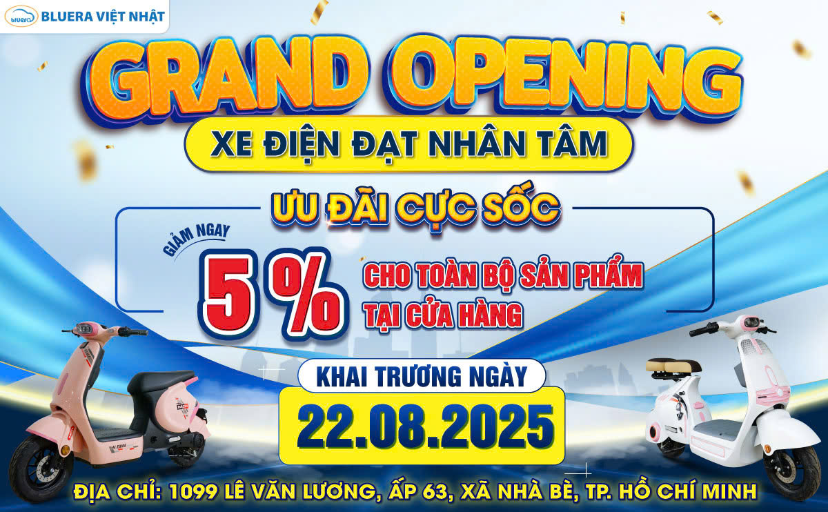 Tưng Bừng Khai Trương Xe Điện Chính Hãng Bluera Việt Nhật Đạt Nhân Tâm Tại Nhà Bè 1 Hình ảnh cửa hàng